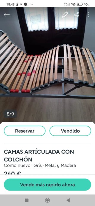 Cama articulada eléctrica con colchón