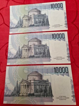 3 Banconote 10000 Lire Volta FDS