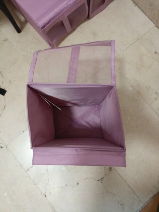 Zapateros plegables de tela rosa (4 unidades)