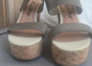Sandalias cuña Replay Beige/Verde Oliva
