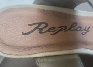 Sandalias cuña Replay Beige/Verde Oliva