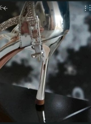Sandali argento con tacco e strass