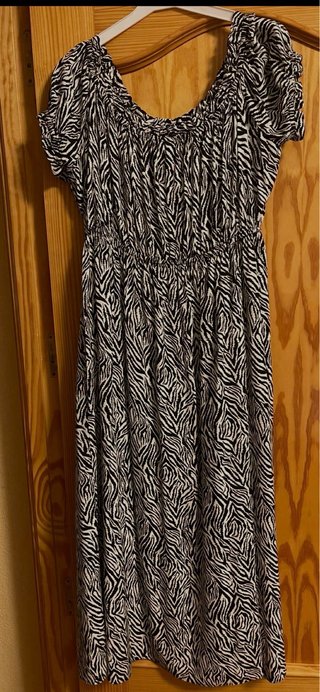 Vestido largo estampado cebra talla XL