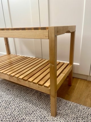 Banco de madera Ikea 2 estantes