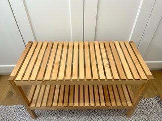 Banco de madera Ikea 2 estantes