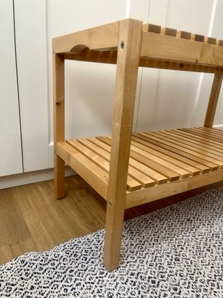 Banco de madera Ikea 2 estantes