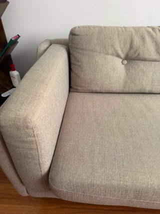Sofá 3 plazas beige/gris como nuevo