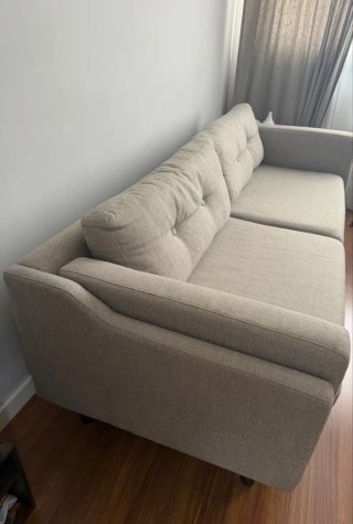 Sofá 3 plazas beige/gris como nuevo