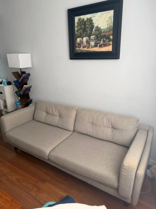 Sofá 3 plazas beige/gris como nuevo