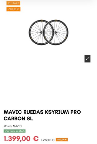 Ruedas Mavic Ksyrium Pro Carbon SL