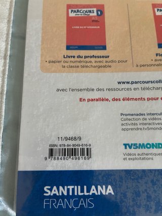 Libro ejercicios Frances Parcours pour college 1