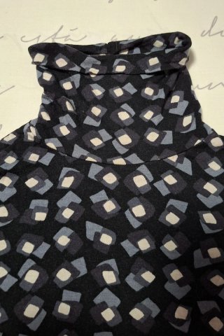 Camiseta cuello alto estampada manga larga