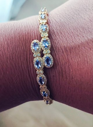 Pulsera Tanzanita Natural Plata 925 Laminada 18k