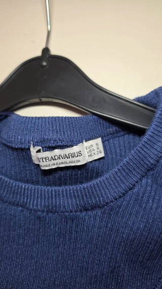 Blusa manga larga azul Talla S