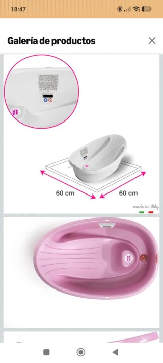Bañera bebé rosa