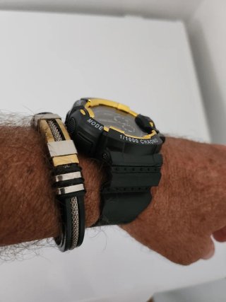 Orologio Sport + Bracciale Nero/Oro