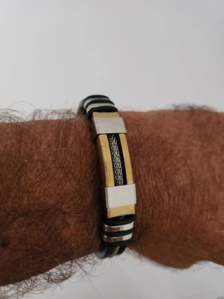 Orologio Sport + Bracciale Nero/Oro