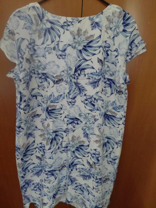 Vestido Punto Roma floral azul y blanco Talla Xl