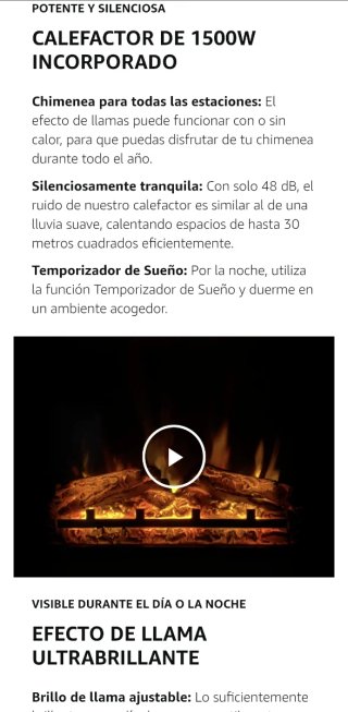 Chimenea eléctrica decorativa