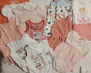 Lote Ropa Bebé Niña Verano:petos y vestido