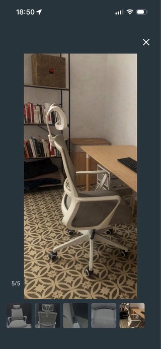 Silla de estudio ergonómica beige
