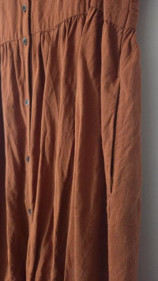 Vestido midi Uniqlo Talla L Naranja