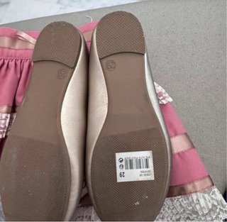 Conjunto falda y zapatos cobre/dorado