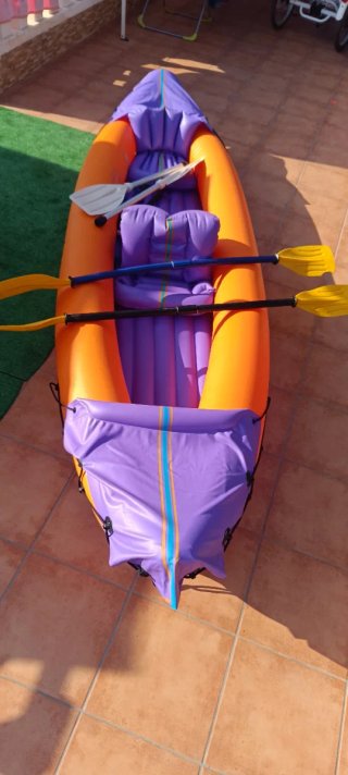 Piragua Kayak Hinchable Boomerang Naranja/Morado