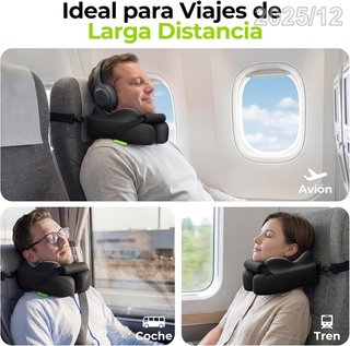AUVON Almohada Cuello Viaje Soporte Barbilla Bolsa
