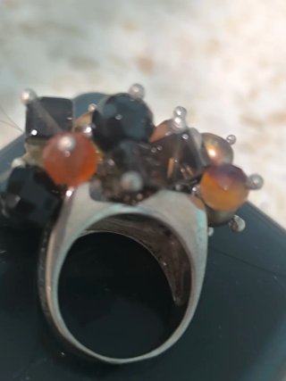 Anillo Ardura Plata Piedras Semipreciosas Y2k