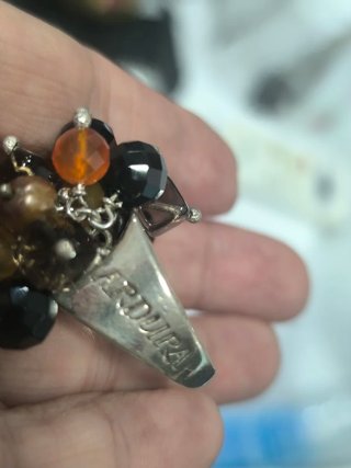 Anillo Ardura Plata Piedras Semipreciosas Y2k