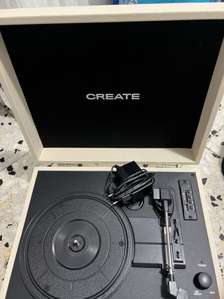 Tocadiscos Create Beige y Negro