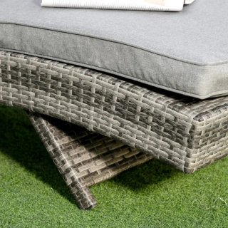 2 Tumbonas Rattan Gris con Cojín