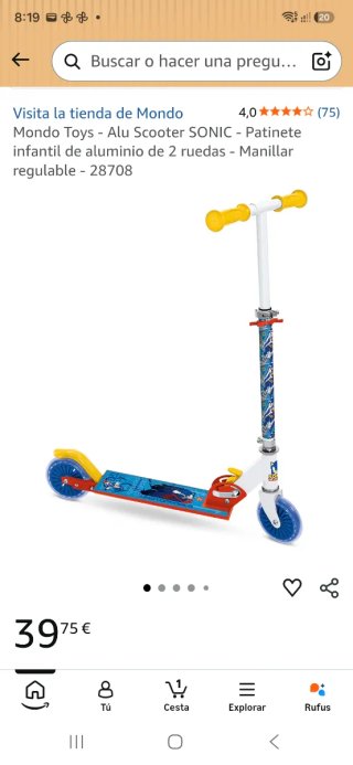 Monopatín Mondo Sonic
