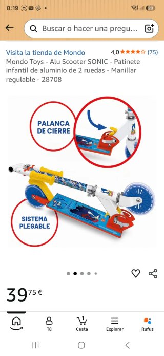Monopatín Mondo Sonic