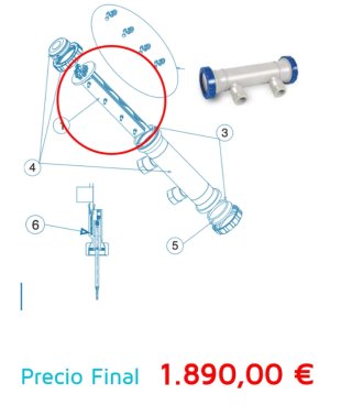 Célula Clorador Salino AstralPool EX 50 Repuesto