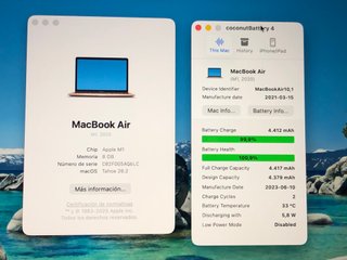 MacBook Air M1 2020 Batería Nueva