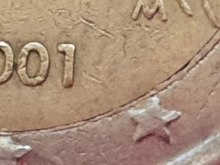 Moneda 2€ Finlandia 2001 Error Acuñación
