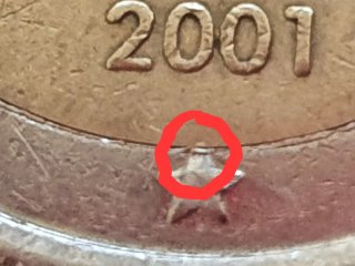 Moneda 2€ Finlandia 2001 Error Acuñación