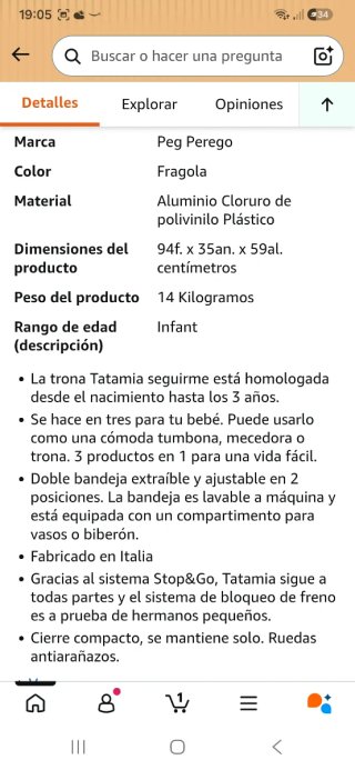 Trona Tatamia bebé