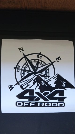 Pegatina 4x4 Off Road Brújula Montaña