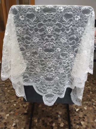 Mantilla Fallera Niña Blanco Medida 65 ×142