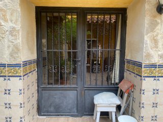 Puerta de hierro para patio