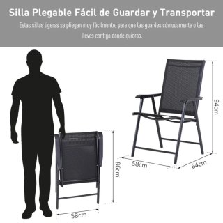 Set 2 Sillas Plegables Exterior