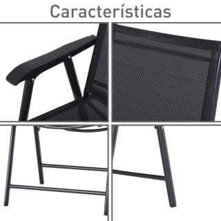 Set 2 Sillas Plegables Exterior