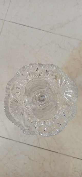 Jarrón Cristal Bohemia y Plata