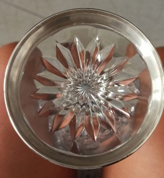Jarrón Cristal Bohemia y Plata