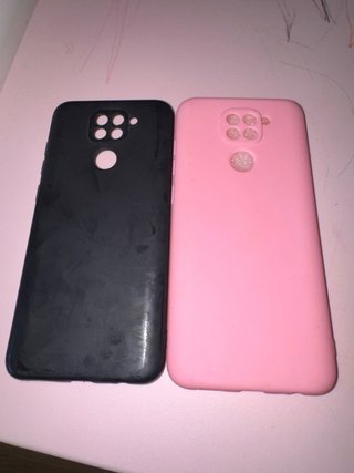 Funda móvil rosa con purpurina