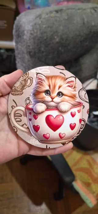 Posavasos gatitos adorables en taza