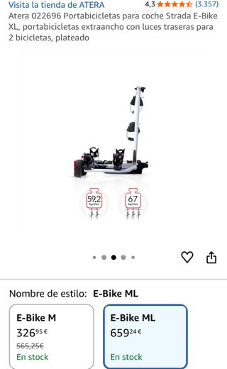 Atera 022696 Portabicicletas para coche Strada E